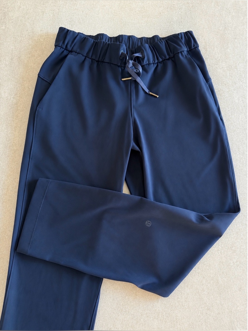 Lululemon Women’s On The Fly Pant 7/8 Navy Blue Luxtreme Drawstring Trousers